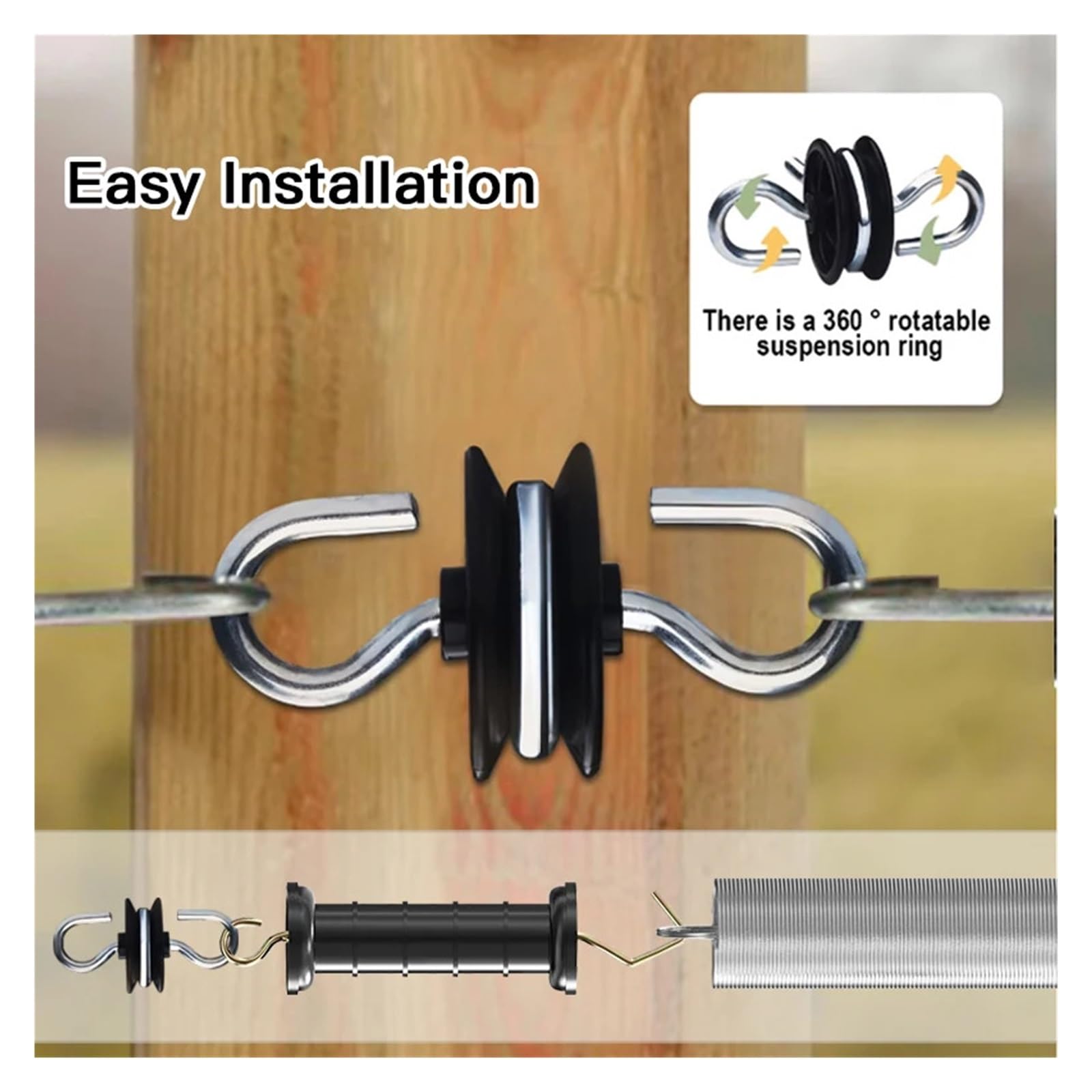 Anclaje De Manija Puerta Cerca Eléctrica, 10 Uds., for Poste Madera, Doble Gancho, Aislante Atornillado, Accesorio for Granja Y Ganado para Madera, Cuerda, Valla Eléctrica