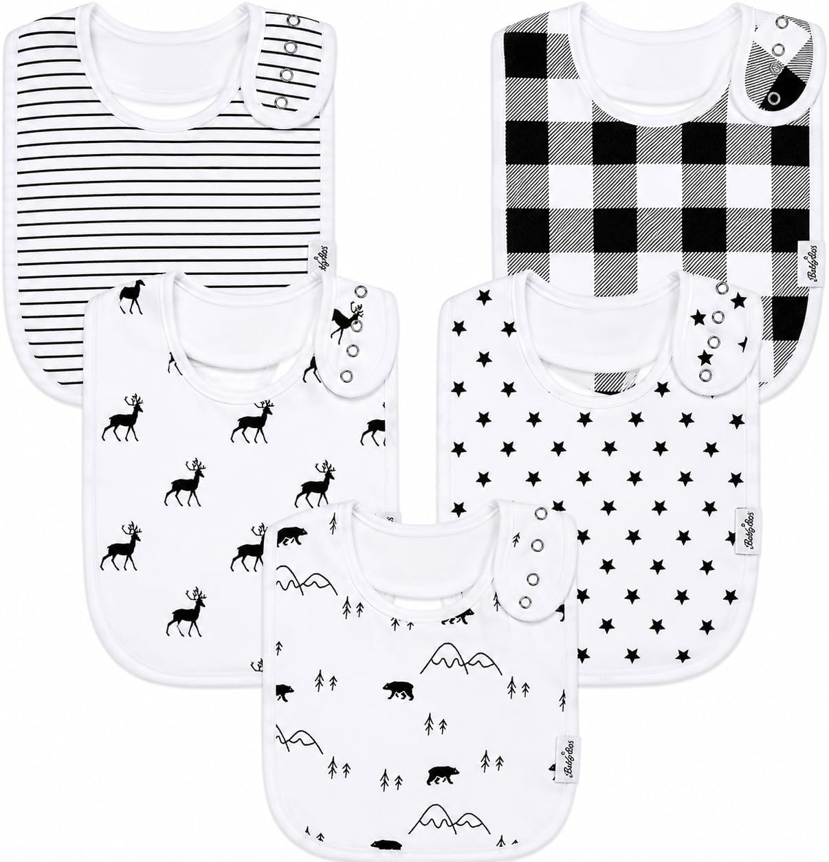 Baby Bibs | Multi-Pack Organic Cotton Bandana Drool Bibs, Soft Absorbent Adjustable Bibs for Boys & Girls