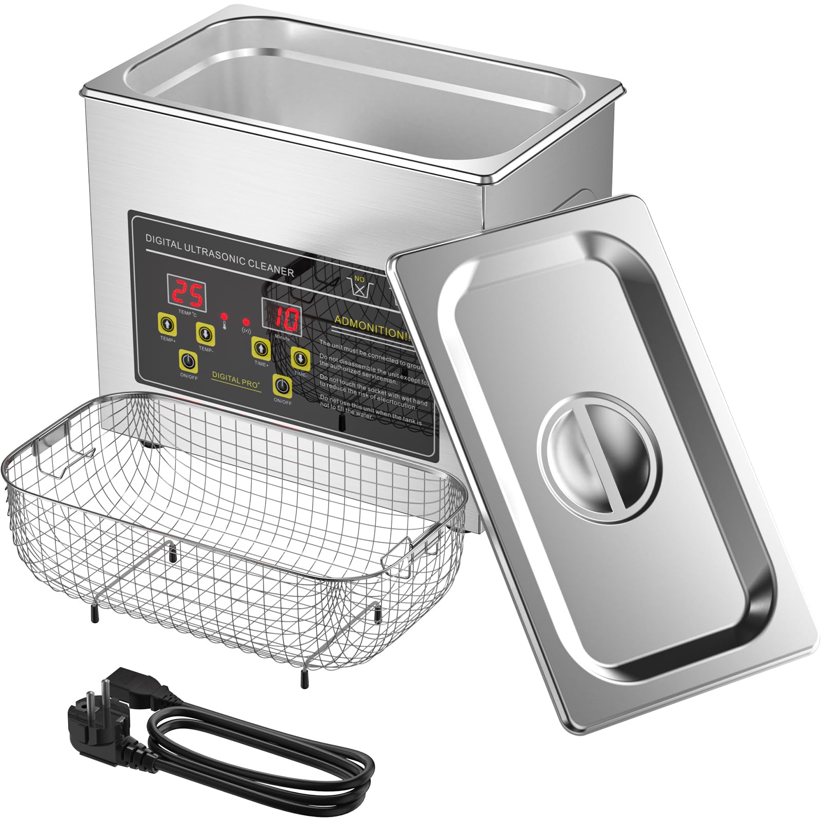 Nettoyeur à Ultrasons Acmeenjoy, 230 W, 3 L. Appareil de nettoyage ultrasonique avec affichage numérique, durée de nettoyage de 5 à 30 minutes, idéal pour le nettoyage de bijoux, lunettes et montres
