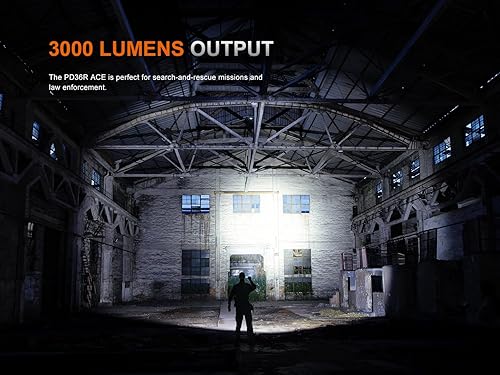 Miniatura 3 de Fenix PD36R ACE - Linterna táctica recargable de 3000 lúmenes, interruptor dual USB-C, establece niveles de brillo personalizables, estroboscópico