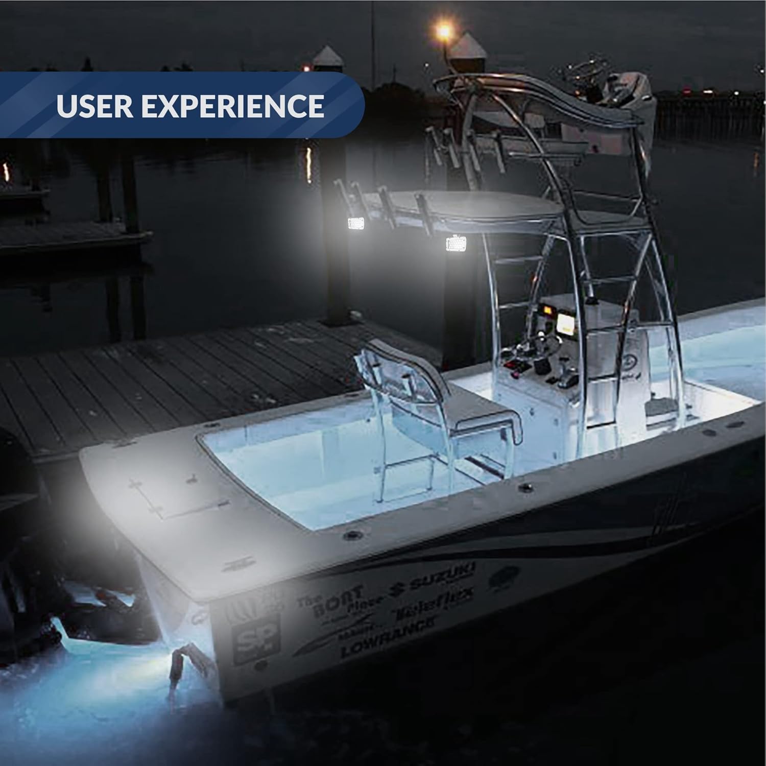 Five Oceans FO3912-M2 Spreader LED Flood Light, Spotlight, Cool White, Cast Aluminum White Housing, Stainless Steel Mounting Bracket, Easy Installation, 2400 Lumens, Waterproof IP67, 2-Pack : Sports & Outdoors