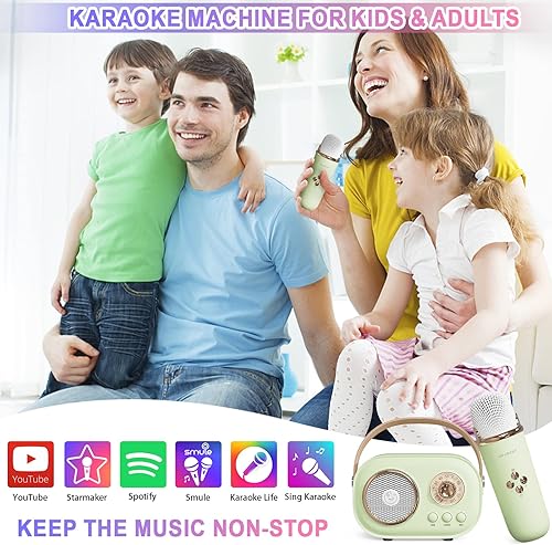 Miniatura 3 de Mini máquina de karaoke, máquina de karaoke para niños y adultos, lindo karaoke con micrófono, altavoz Bluetooth portátil con micrófono, estilo