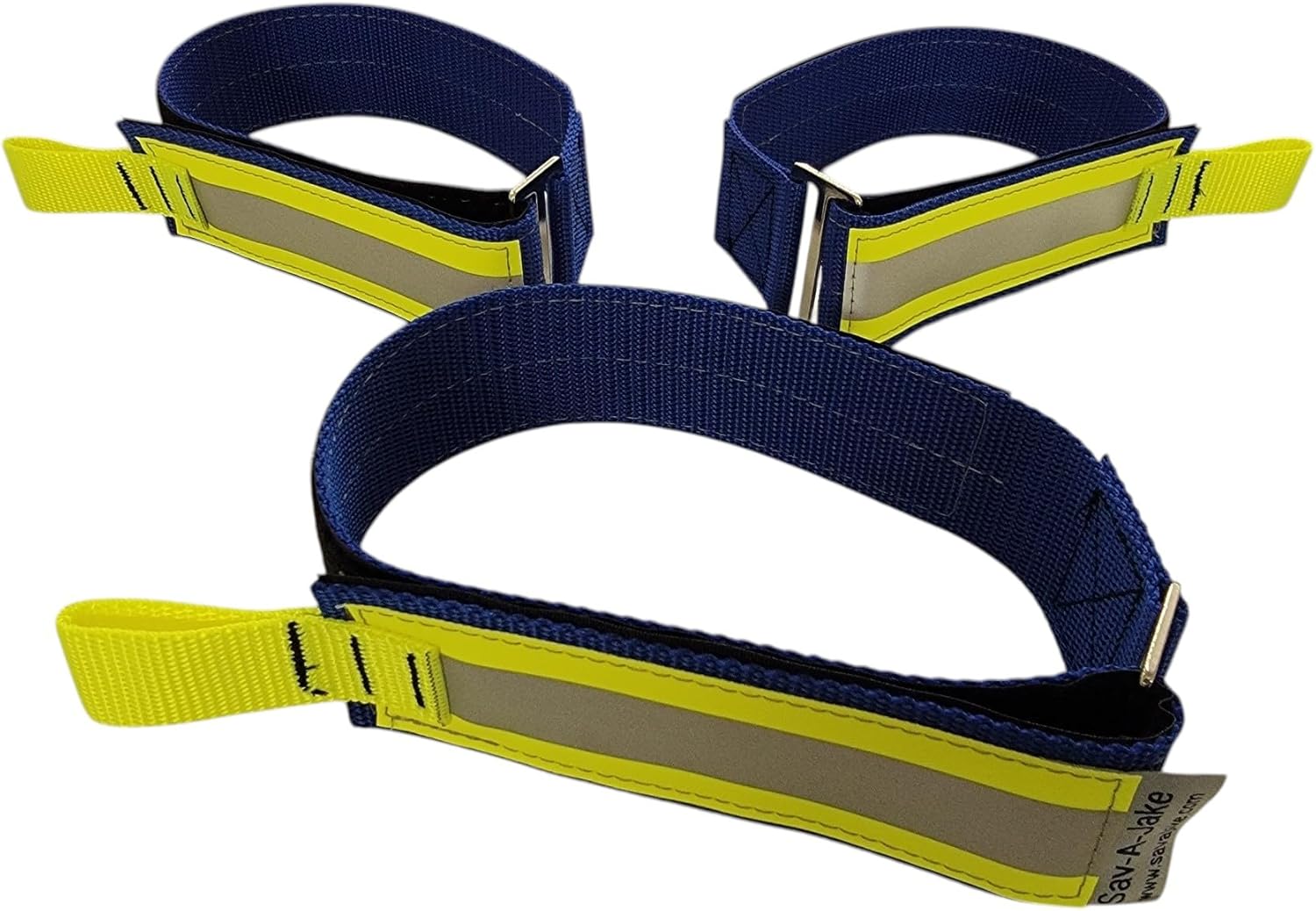 Firefighting Hi Rise Denver Load Fire Hose Bundle Straps 23" Length Blue w/Reflective Set of 3 (Blue w/Triple Yellow Reflective)