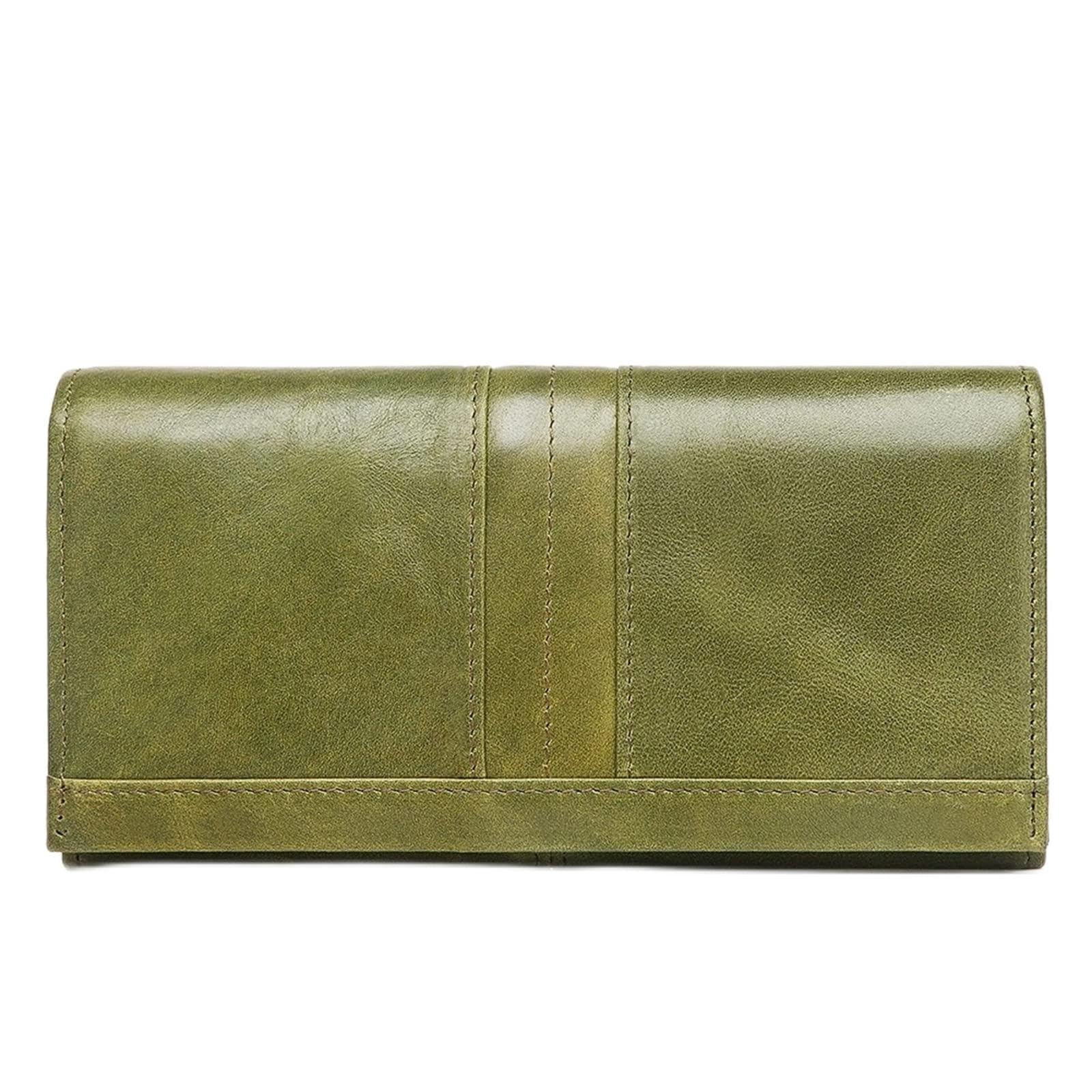 Damskie długie etui na karty RFID etui na telefon portfel portfele dla kobiet, ZIELONY, 18x10x2.5cm, Klasyczny