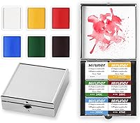 Vista 14 de Caja de estuche de acuarela portátil de mini lata de 12 pozos vacía con bandeja de mezcla de pintura es un pequeño kit de almacenamiento para viajes