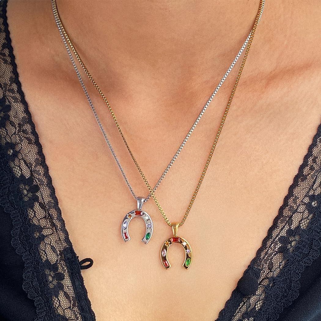 18k Gold Plated Horseshoe Necklace Lucky Horseshoes Necklaces Delicate Gold Necklace Small Horseshoe Necklace Ladies Jewelry (Gold) - Image 5