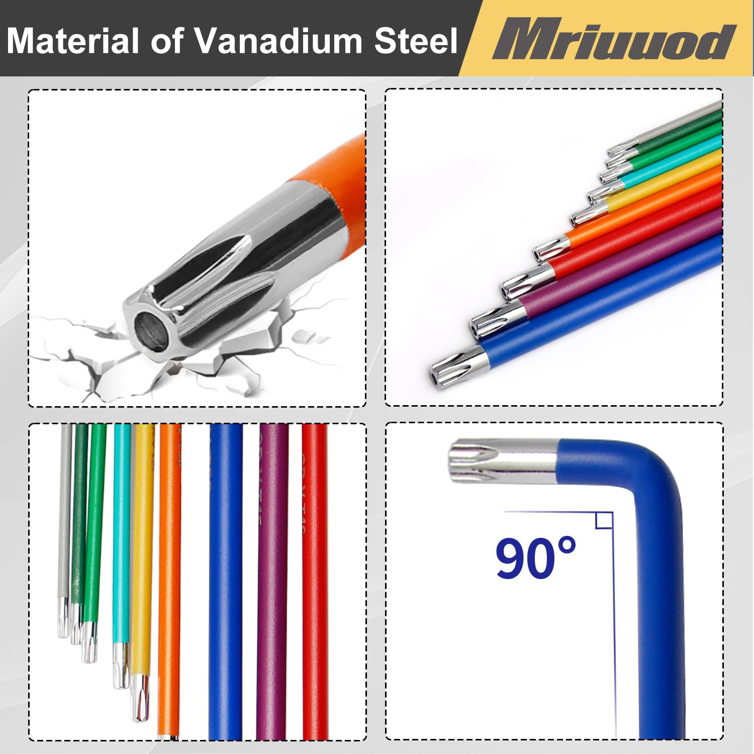 Snapklik.com : Mriuuod 9 PCS Torx Wrench Set, Metric Long Arm Star Key ...