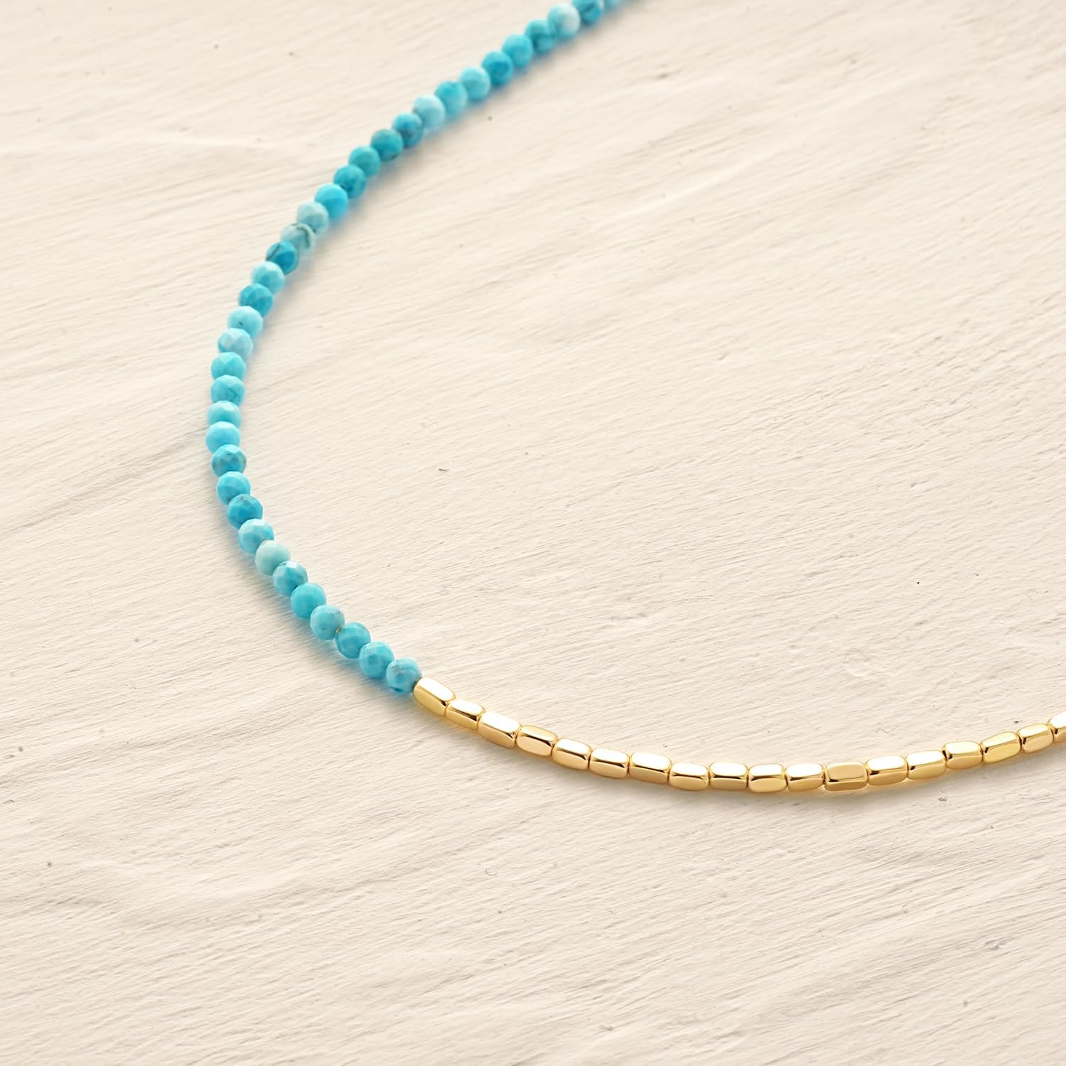 MYEARS Women Beaded Bracelet Gold Gemstone 14K Simple Dainty Handmade Chain Everyday Boho Beach Jewelry - Image 4
