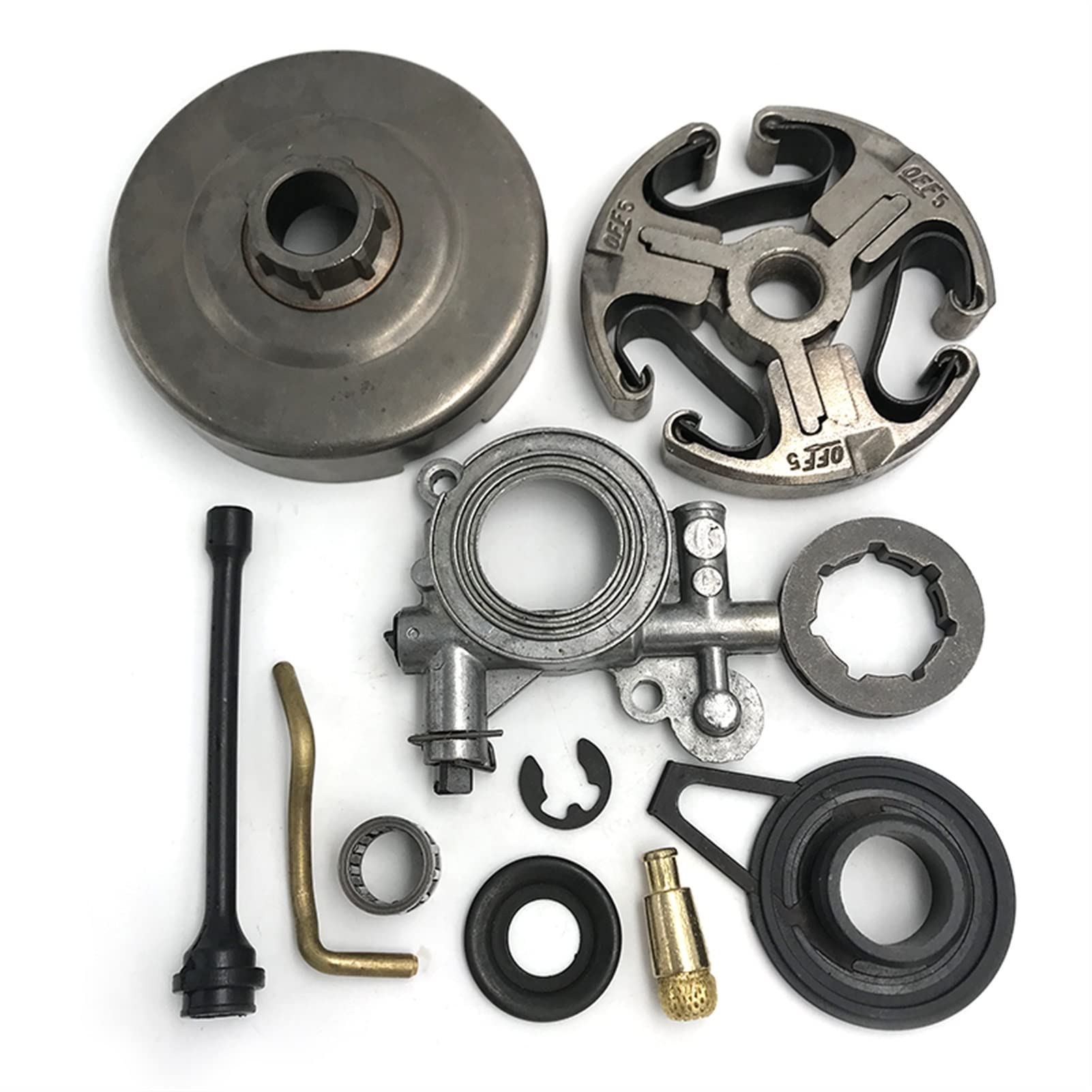 Filtr pompy oleju 3/8"-7T Zestaw zębatek ślimakowych bębna sprzęgła, do pił łańcuchowych Husqvarna, 362 365 371 372 Zestaw przekładni ślimakowej pompy oleju piły łańcuchowej
