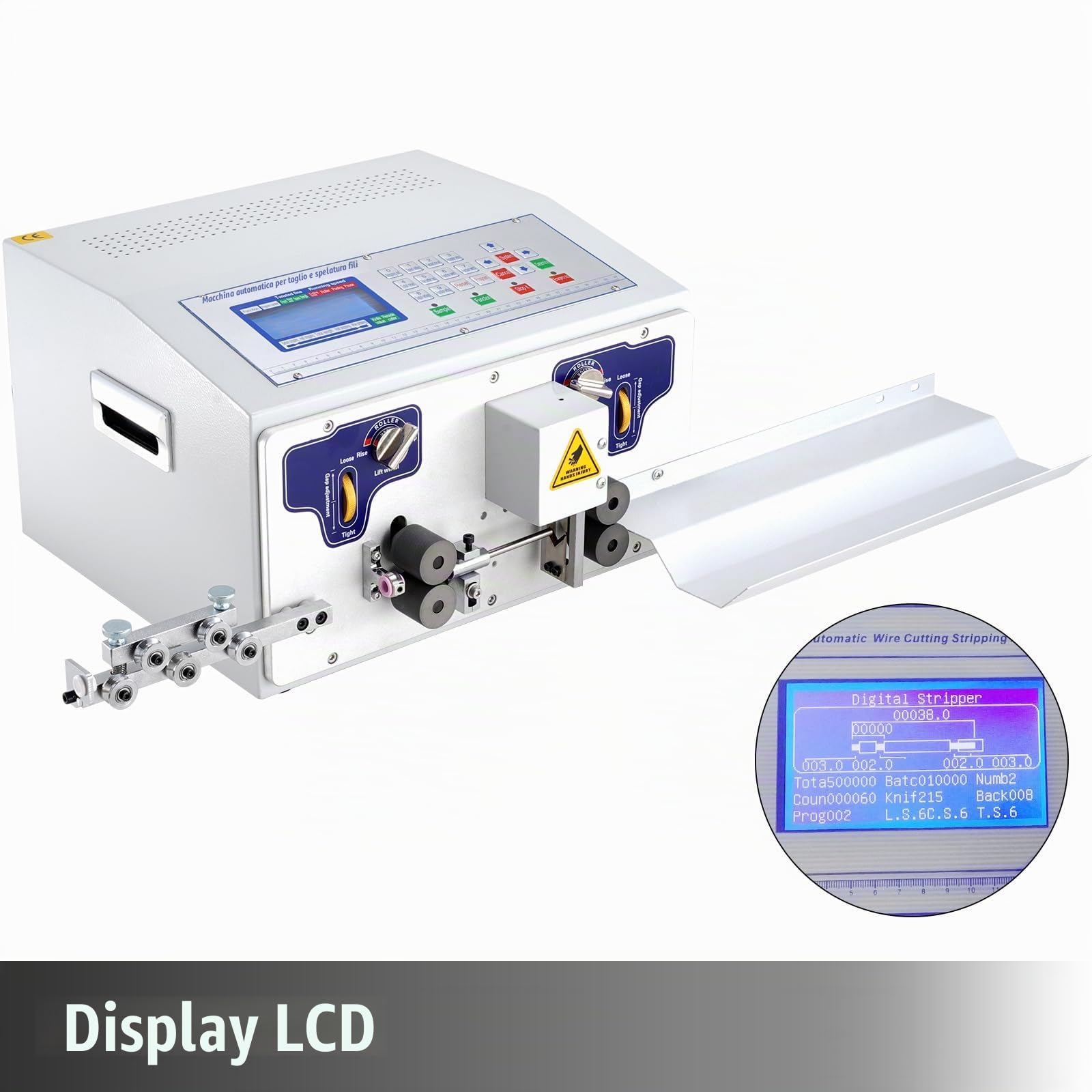 VEVOR Macchina spellatrice elettrica, Spelafili automatica SWT508-JE Controllato da Microcomputer Display LCD per la lavorazione di fili tra cui PVC/teflon/cavi in silicone
