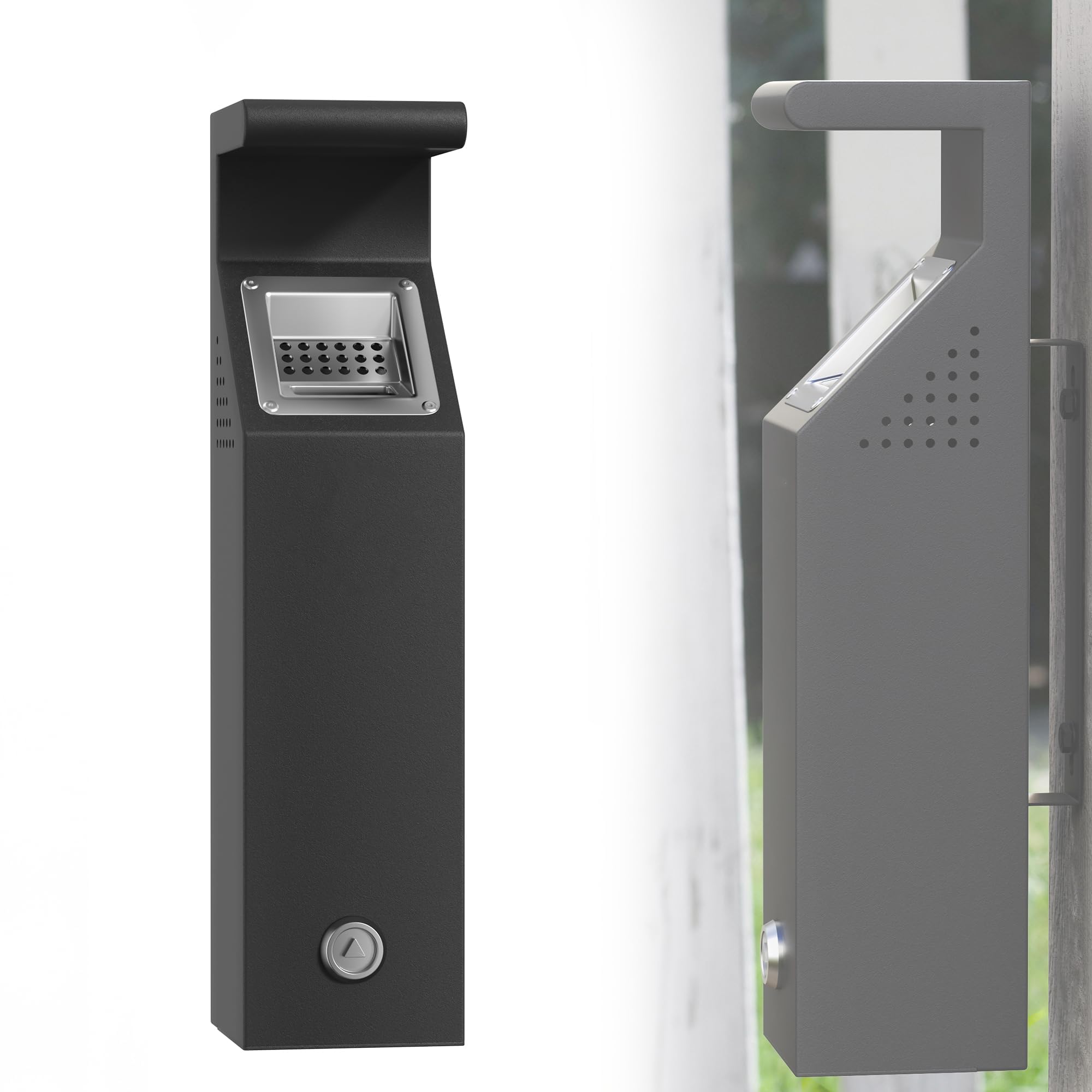 Cubo de basura montado en la pared, se puede cerrar con 3 entradas, cubo de basura de cocina con llave, resistente al agua para hoteles, cafeterías, oficinas, restaurantes, bares, 42 × 12 × 12