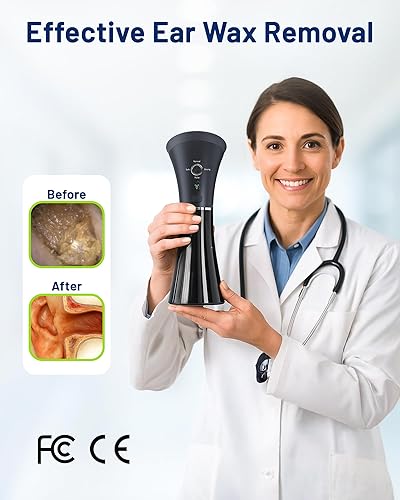 Miniatura 2 de Limpiador para cerumen de oídos, eficaz, seguro, mejorado, con tanque de residuos de una pieza, sensor de temperatura del agua, IPX7 y cable USB-C,