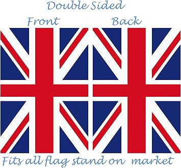 Union Jack British UK Flag 12x 18 Double Sided, Polyester Garden Flag for Patio, Lawn, Outdoor Home Decor