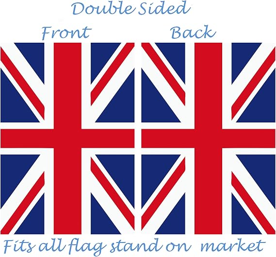 Union Jack British UK Flag 12x 18 Double Sided, Polyester Garden Flag for Patio, Lawn, Outdoor Home Decor