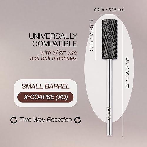 Vista 23 de USA PANA - Broca profesional de carburo de barril pequeño con parte superior plana, grano grueso 5X a grano extrafino, dorado, plateado, negro DLC