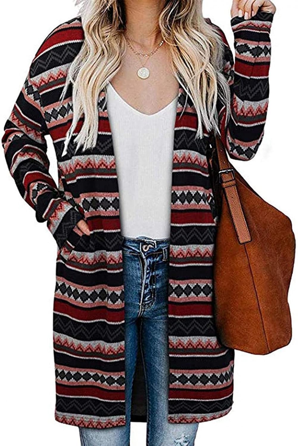 Women's Open Front Cardigan Shirts Long Sleeve Lightweight Color Block Coat Jacket Outwear Sweater at  Women’s Clothing store