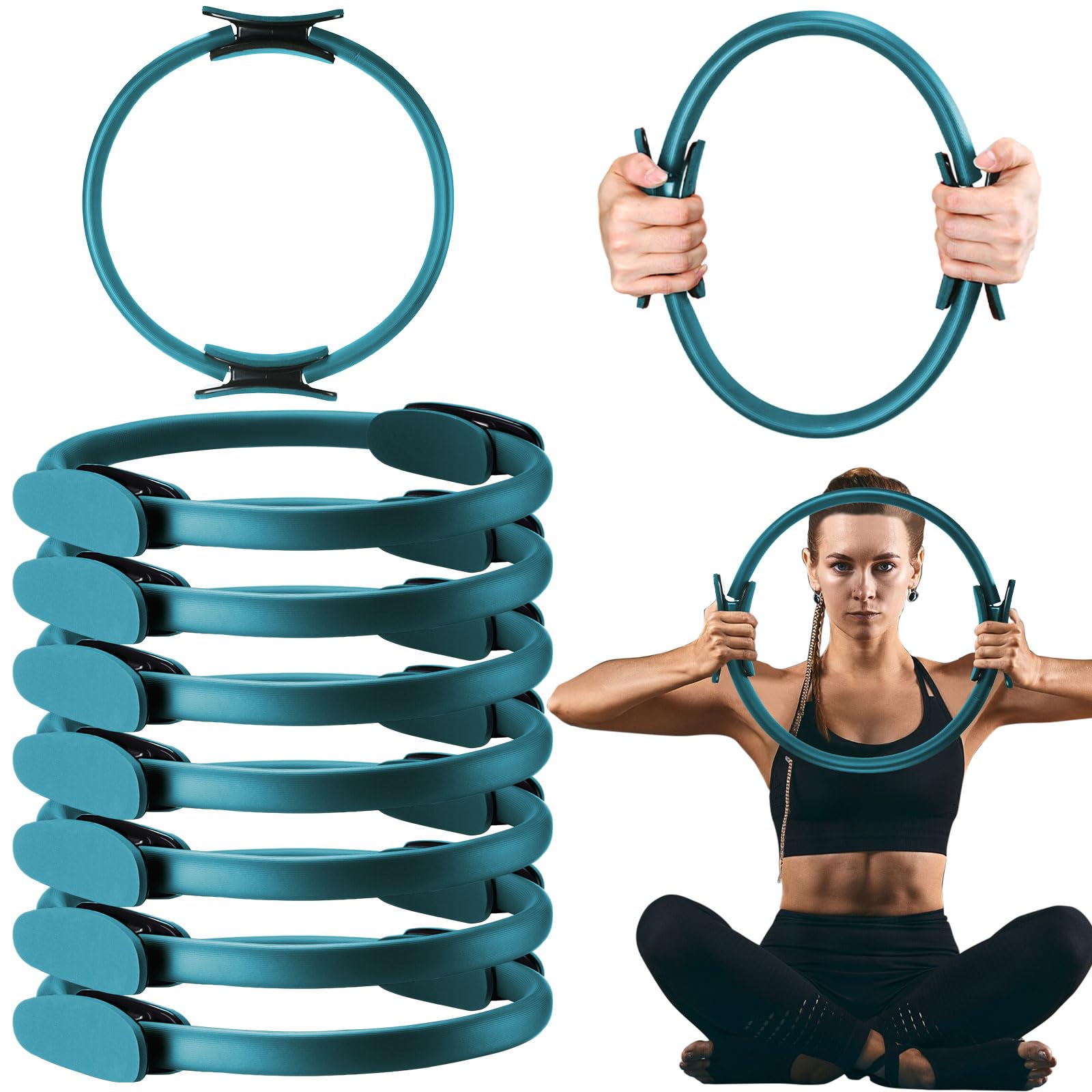 Syhood Pilates Ring 11. 81 Inch Pilates Circle Yoga Ring Magic Lightweight Flexible Workout Equipment for Fitness Physical Therapy Resistance Exercise