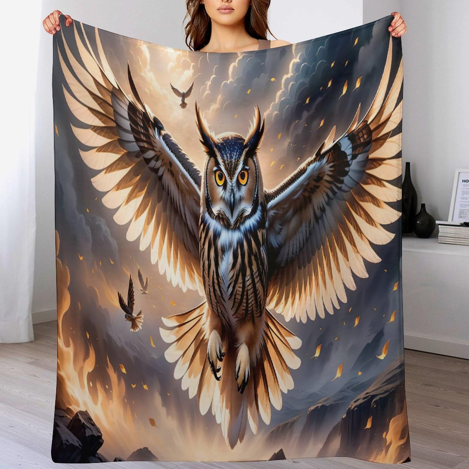 Couverture hibou flannel pour vos soirées cocooning sur le canapé
