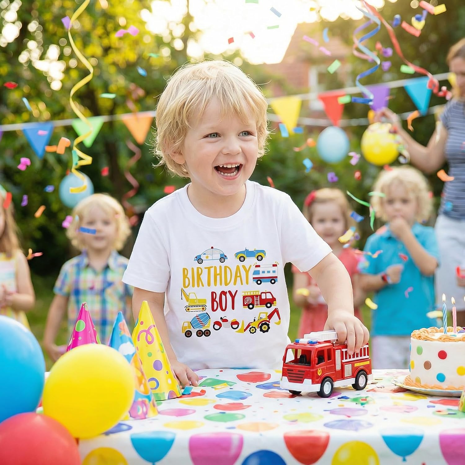 UNICOMIDEA Birthday Shirts Boy Cotton Front Cartoon Back Number Printed T-Shirt for 2-5 Years - Image 5