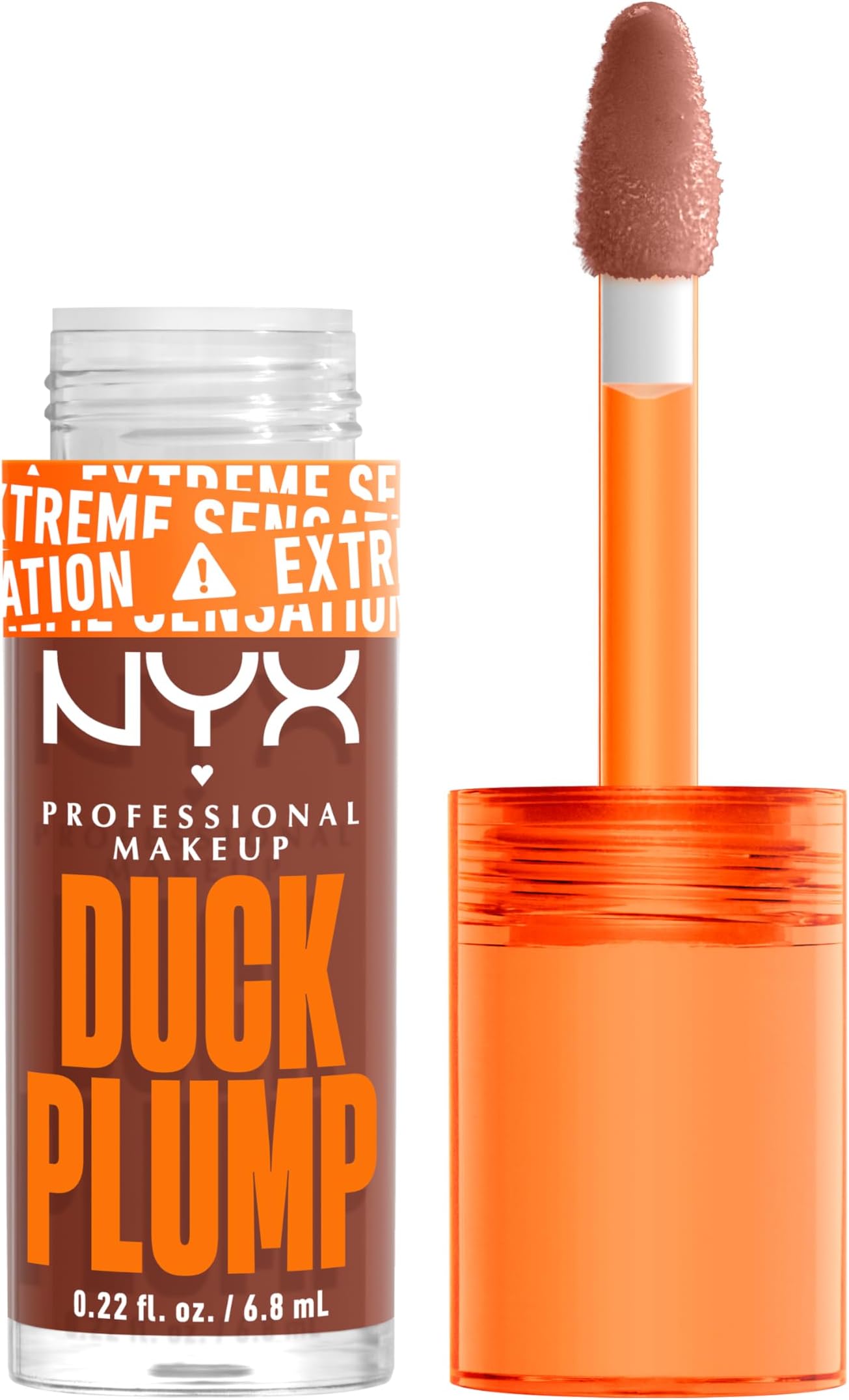 Lip Plumping Gloss, Intense Colour and High Pigmentation, With Extreme High Shine Finish, Infused with Spicy Ginger, Vegan Formula, Duck Plump, Mocha Me Crazy