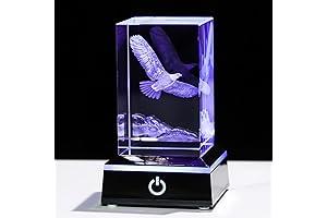 Movdyka Crystal 3D Engraving Eagle Statues and Figurines
