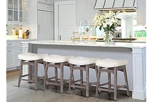 MAISON ARTS Counter Height Stools Set of Four, Farmhouse Bar Stools for Home Kitchen
