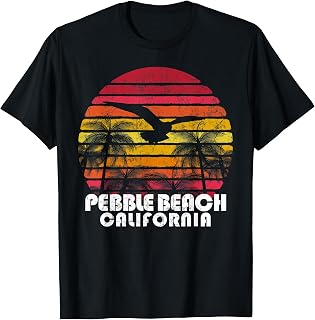 Pebble Beach California CA Vintage Retro 70's 80's Men Women T-Shirt