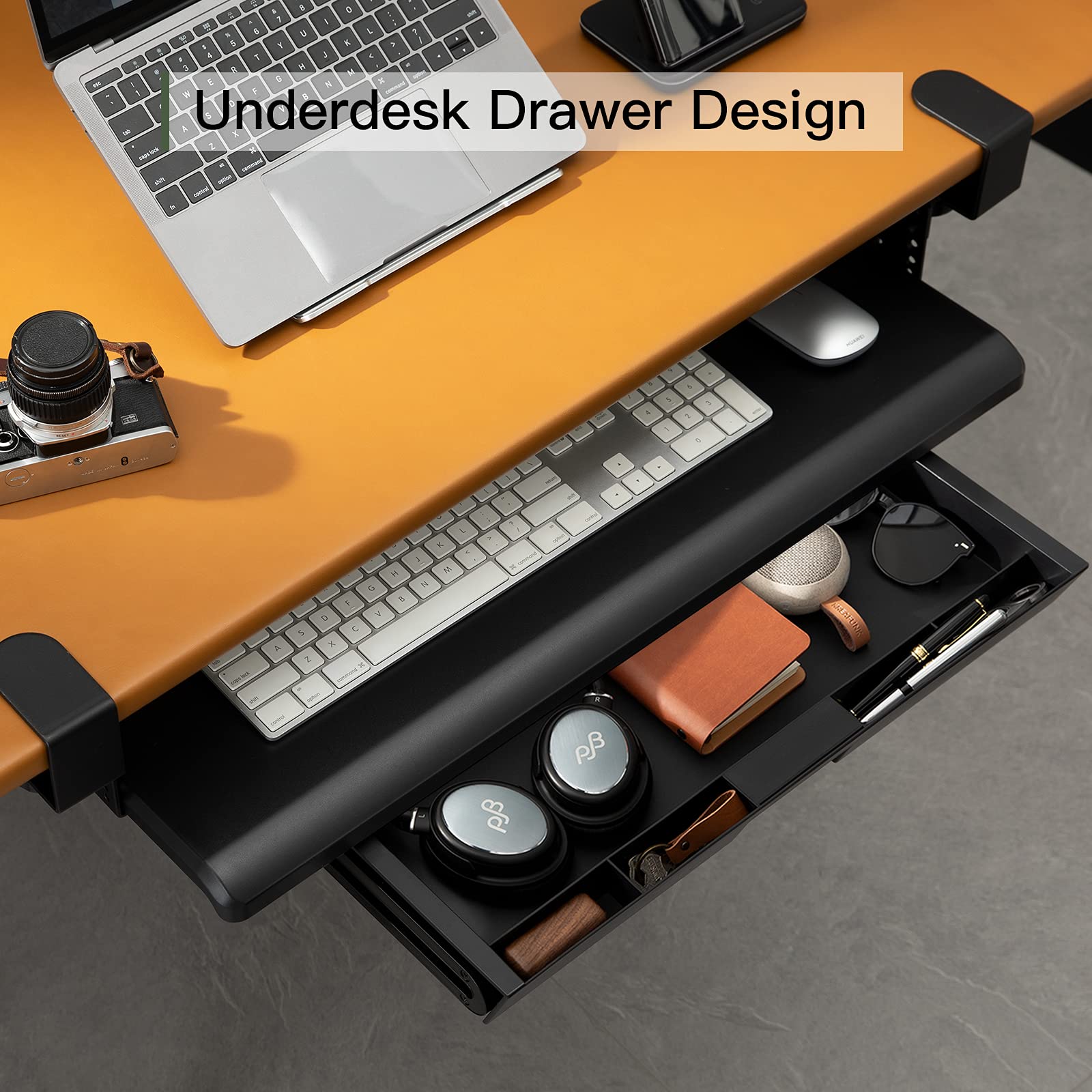 Buy HUANUO Keyboard Tray, Pull Out Drawer Under Desk Keyboard Tray