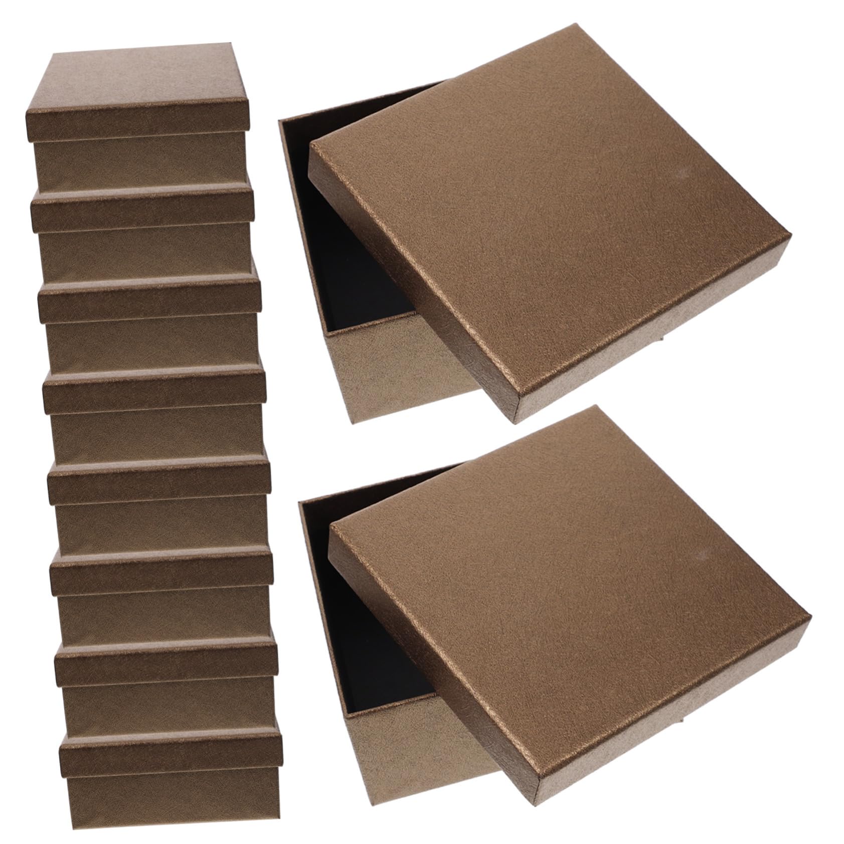 Geschenkkartons Braun Quadratische Stück in 10 Papier | Stabile Form, Recyceltes Material, für Valentinstag und Weihnachten Geeignet