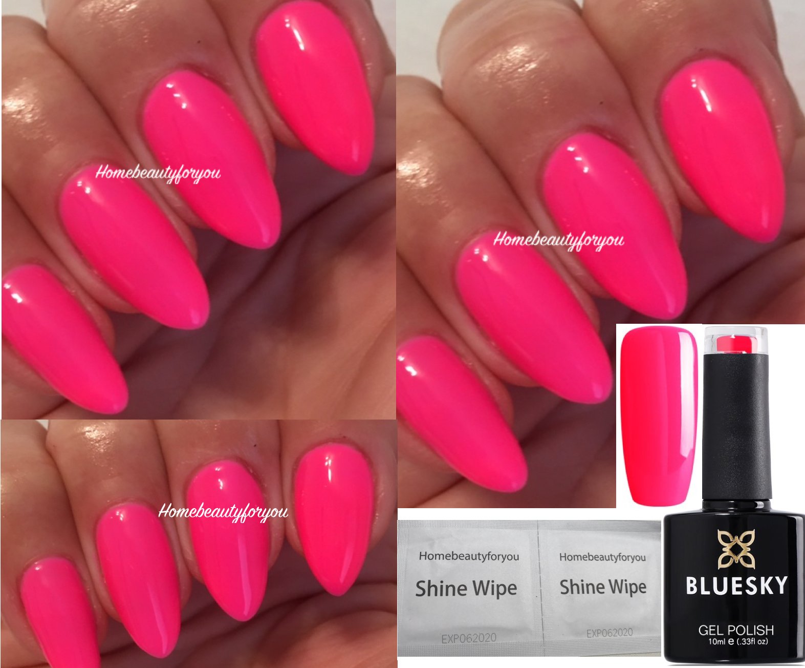 Bluesky Neon Pink Bright Pink Summer Party Girl NEON 14 Nail Gel Polish UV LED Soak Off 10ml Spring Summer Color