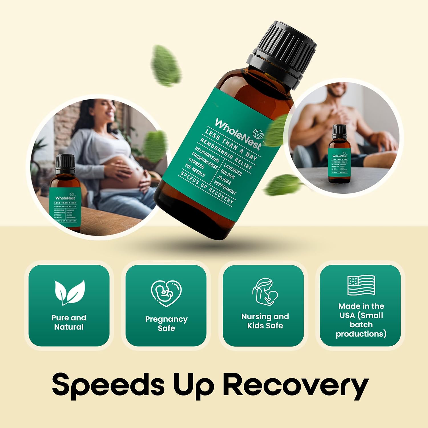 Postpartum Relief & Hemorrhoid Care Bundle | Hemorrhoid Treatment Oil & Multi-Use Perineal Spray | Soothing Support for Burning, Itching & Post-Birth Recovery, Pack of 2 + 60 ml