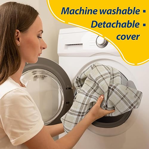 Miniatura 99 de AAAAAcessories Cojines en forma de D, espuma de 2 pulgadas de grosor, con lazos y funda extraíble lavable a máquina, 17 x 16 pulgadas, juego de 4