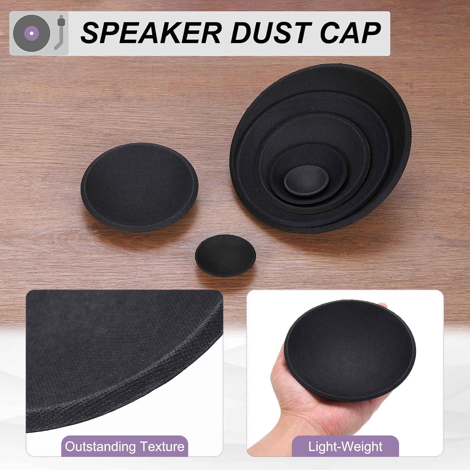 MECCANIXITY 2Pcs Speaker Dust Cap 130mm/5.12" Outer Diameter Dome Paper Cap Subwoofer Coil Cover Caps for Speaker Decoration Accessory Repair