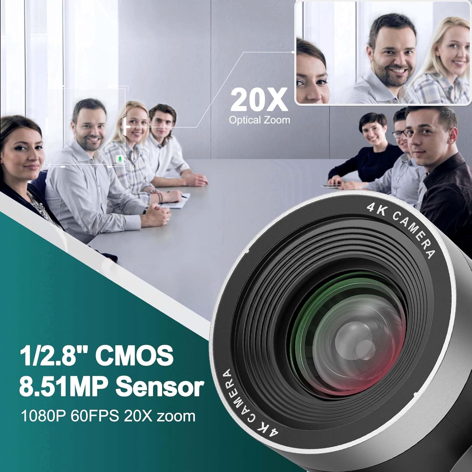 4K PTZ Camera,20X PTZ Camera,4KP30 IP Streaming Output with HDMI,3G-SDI,USB 3.0 for Conferencing, Church and Schools.(SDI+HDMI+USB3.0+IP, 20X)