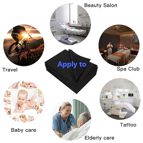 Miniatura 16 de Juego de 20 sábanas gruesas para mesa de masaje, sábanas desechables de tela no tejida para cama de 31 x 70 pulgadas, color negro