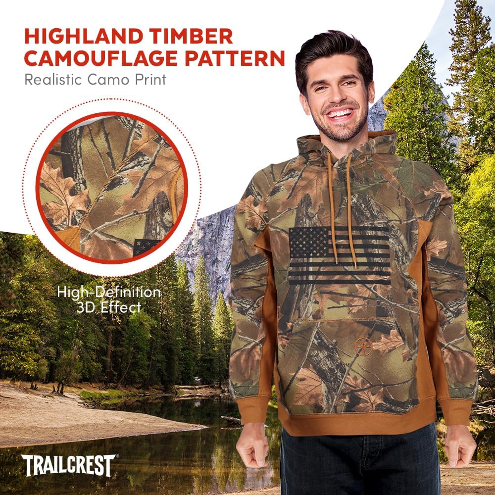 TrailCrest by Treel Men's Zip Up/Pullover Hoodie Sweatshirt, Stylish Camo Jacket, Outdoor Activities, Hunting, Casual Wear - Image 5