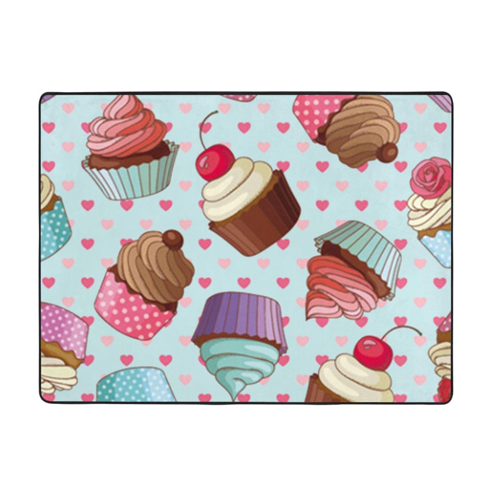 Tapis de salon cupcake 160x120 cm pour une chambre d'enfant cocooning