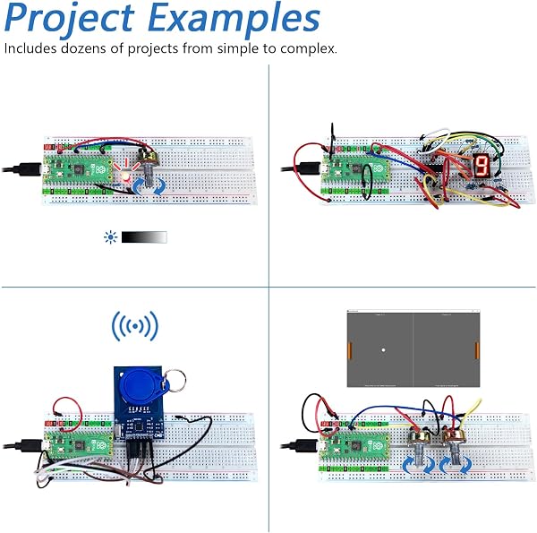 Freenove Ultimate Starter Kit for Raspberry Pi Pico 2 (Included), Dual Arm Cortex-M33 and Dual Hazard3 RISC-V Microcontroller, 767-Page Detailed Tutorial, 224 Items, 119 Projects, Python C Java Code - 4