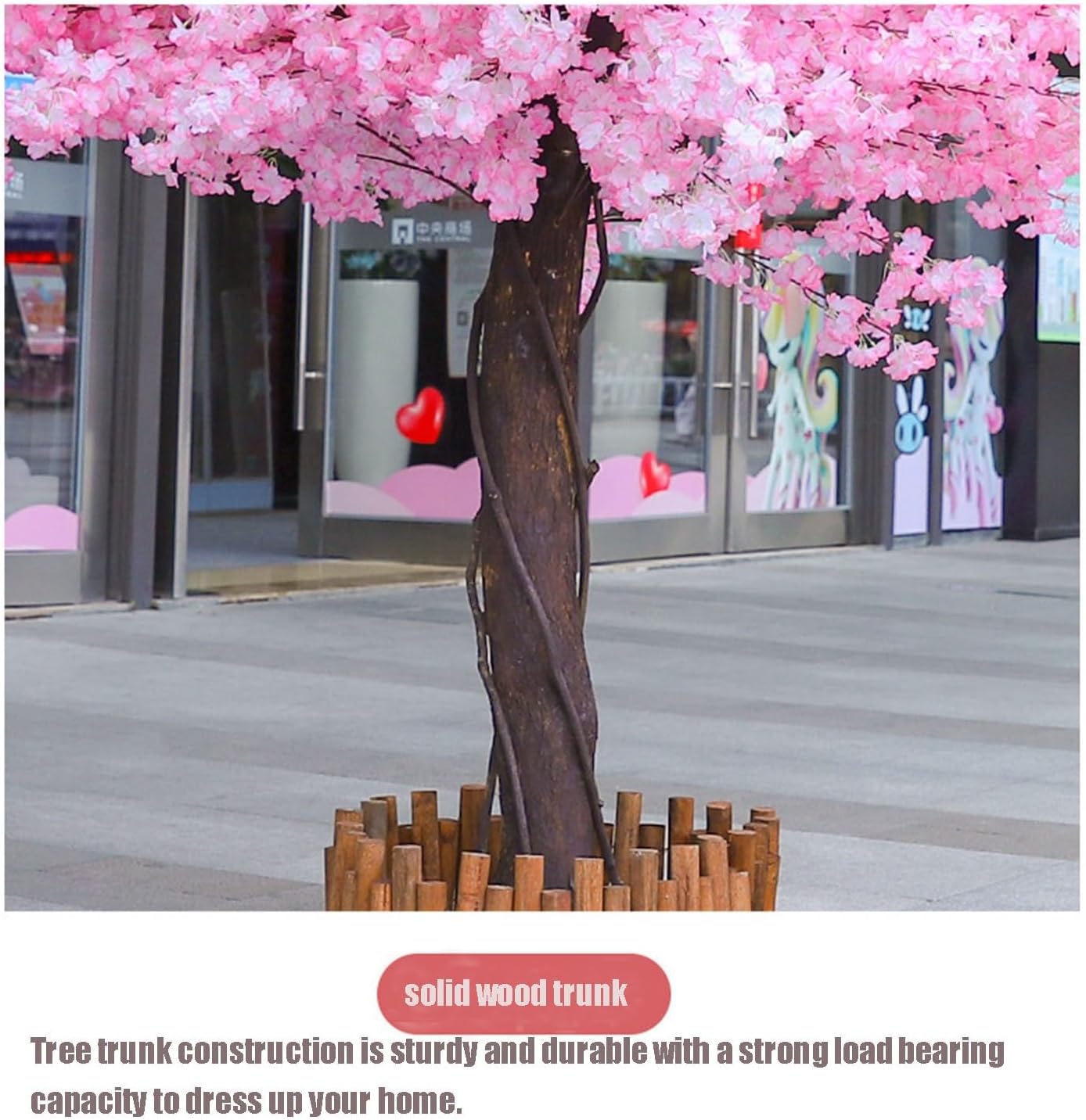 6FT Pink Artificial Cherry Blossom Trees, Fake House Plant DIY Bonsai Tree, for Indoor Outdoor Wedding Home Garden Party Hotel