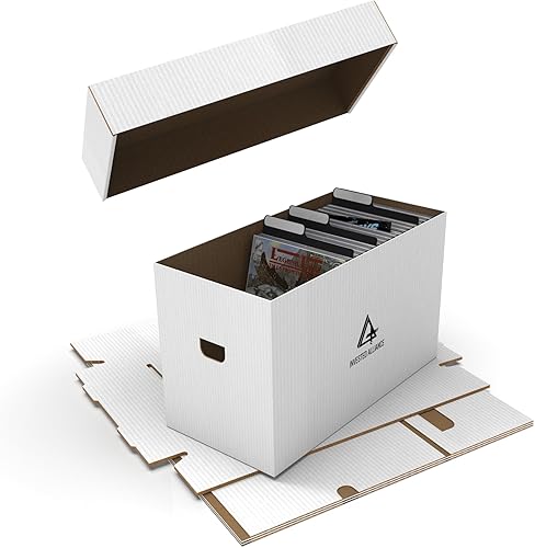 Invested Alliance Cajas de almacenamiento de cómics  Caja corta de cartón para cómics. Caja gruesa blanca para cómics. Caja de almacenamiento de