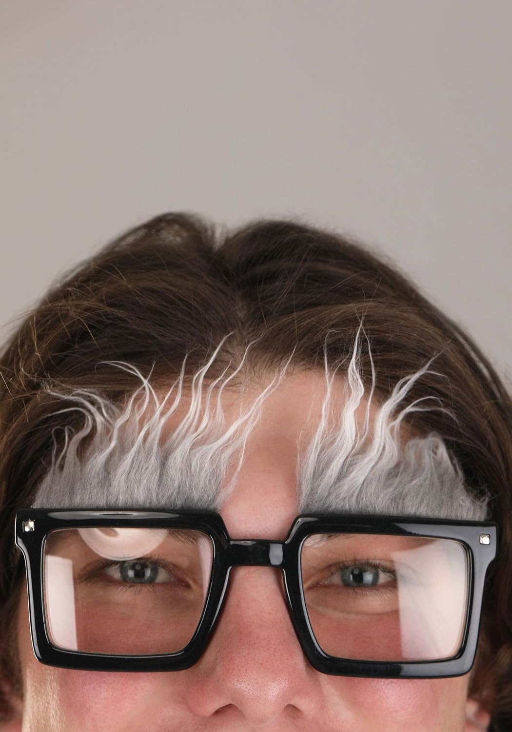 Disney UP Carl Costume Glasses - Plastic Frames with Faux Fur Eyebrows, Officially Licensed