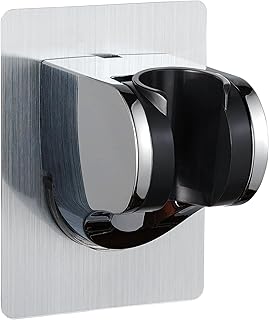 lofekea Strong ABS Adhesive and Waterproof Adjustable Handheld Shower Head Holder Wall Mount Bracket (Silver, 3.9 x 3 x 1.9 inches)