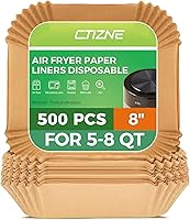 Vista 8 de Forros de papel desechables para freidora de aire: 100 piezas de 9 pulgadas, forros redondos para canasta de freidora de aire, papel de pergamino