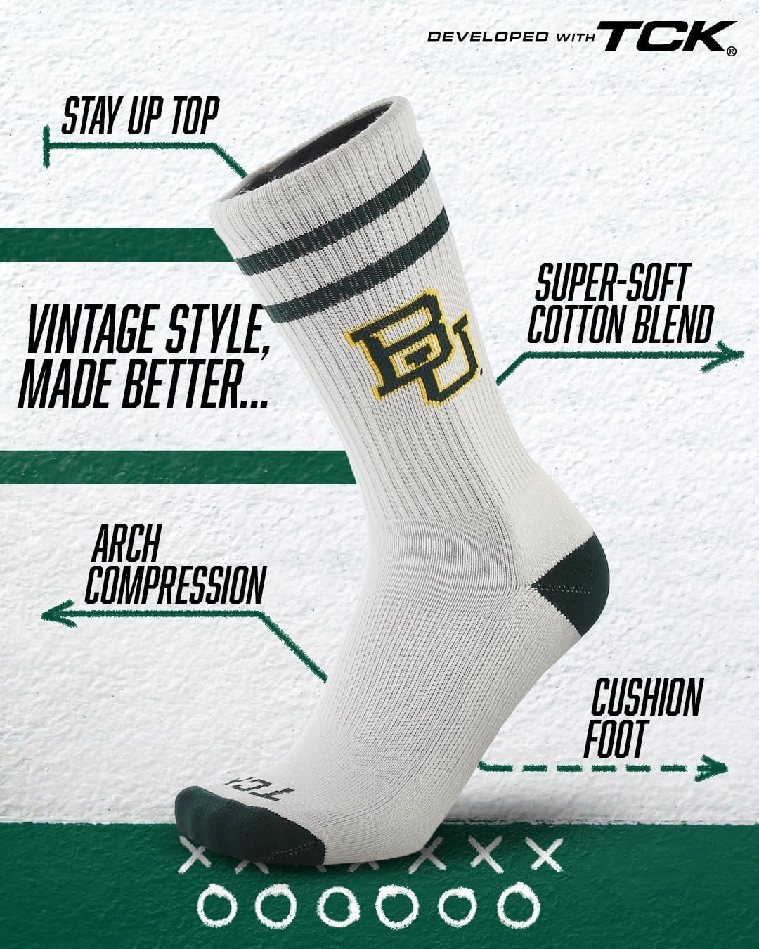 Vintage NCAA College Socks For Men and Women, Classic Soft Cotton Sock