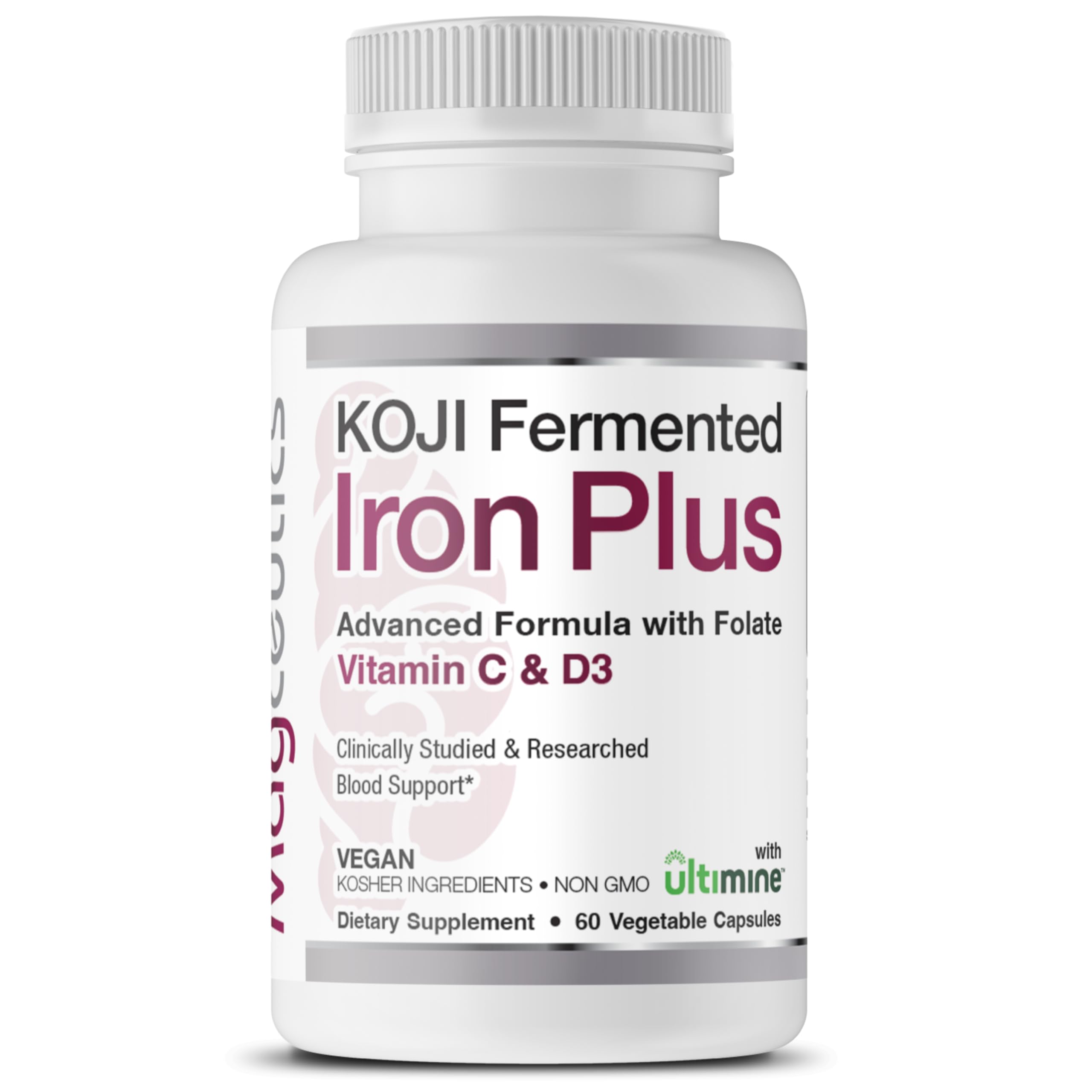 Koji Fermented Iron, Vitamin C, D3 & Folate – 60 Capsules