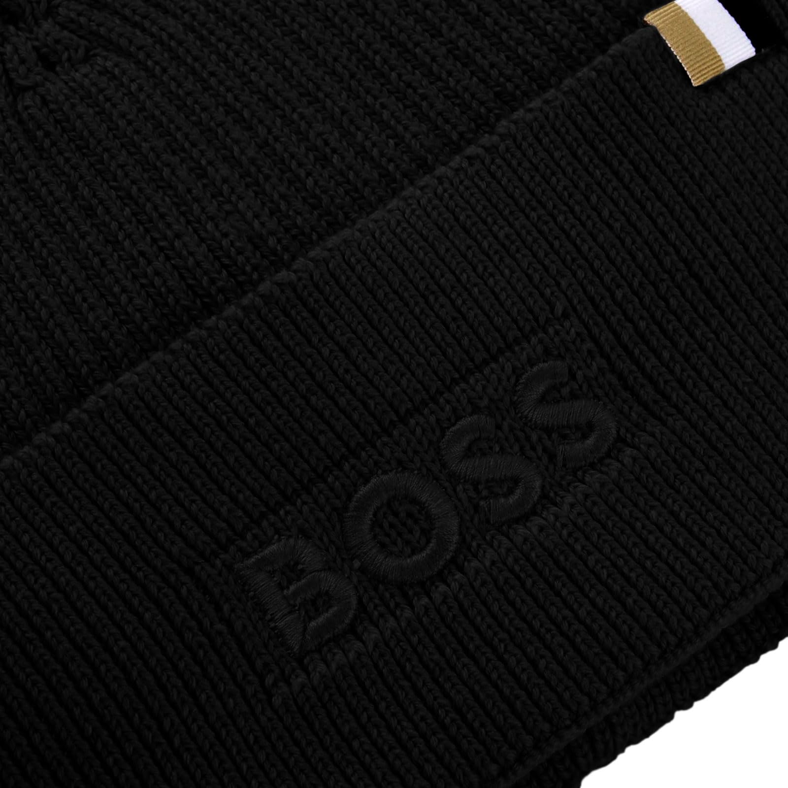 BOSS Hommes Magico R Bonnet à Logo brodé en Laine et Coton
