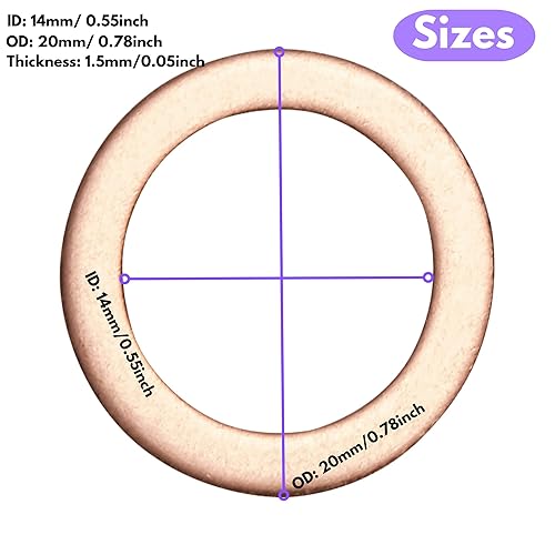 Miniatura 2 de 25 PIEZAS Juntas de tapón de drenaje de aceite de cobre de reemplazo para sellos de arandela Mercedes Benz Crush 007603-014106 (M14-BENZ)