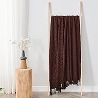 Vista 33 de inhand Knitted Throw Blankets for Couch and Bed, Soft Cozy Knit Blanket with Tassel, Black Lightweight Decorative Blankets and Throws, Farmhouse