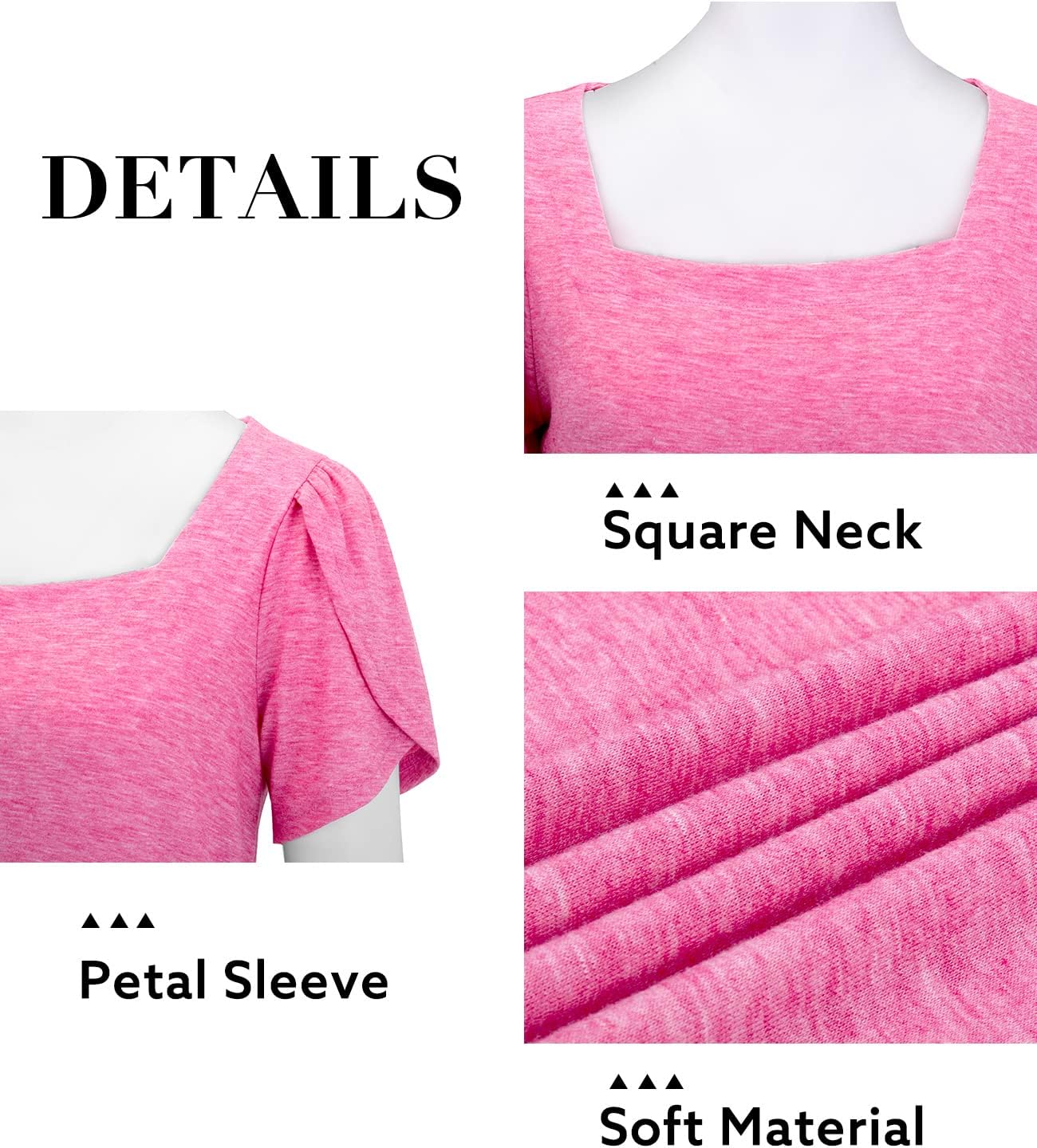 Siddhe Plus Size Tops for Women Petal Short Sleeve Square Neck Shirts Casual Trendy Blouses 2026 Spring Fashion XL-5XL - Image 5