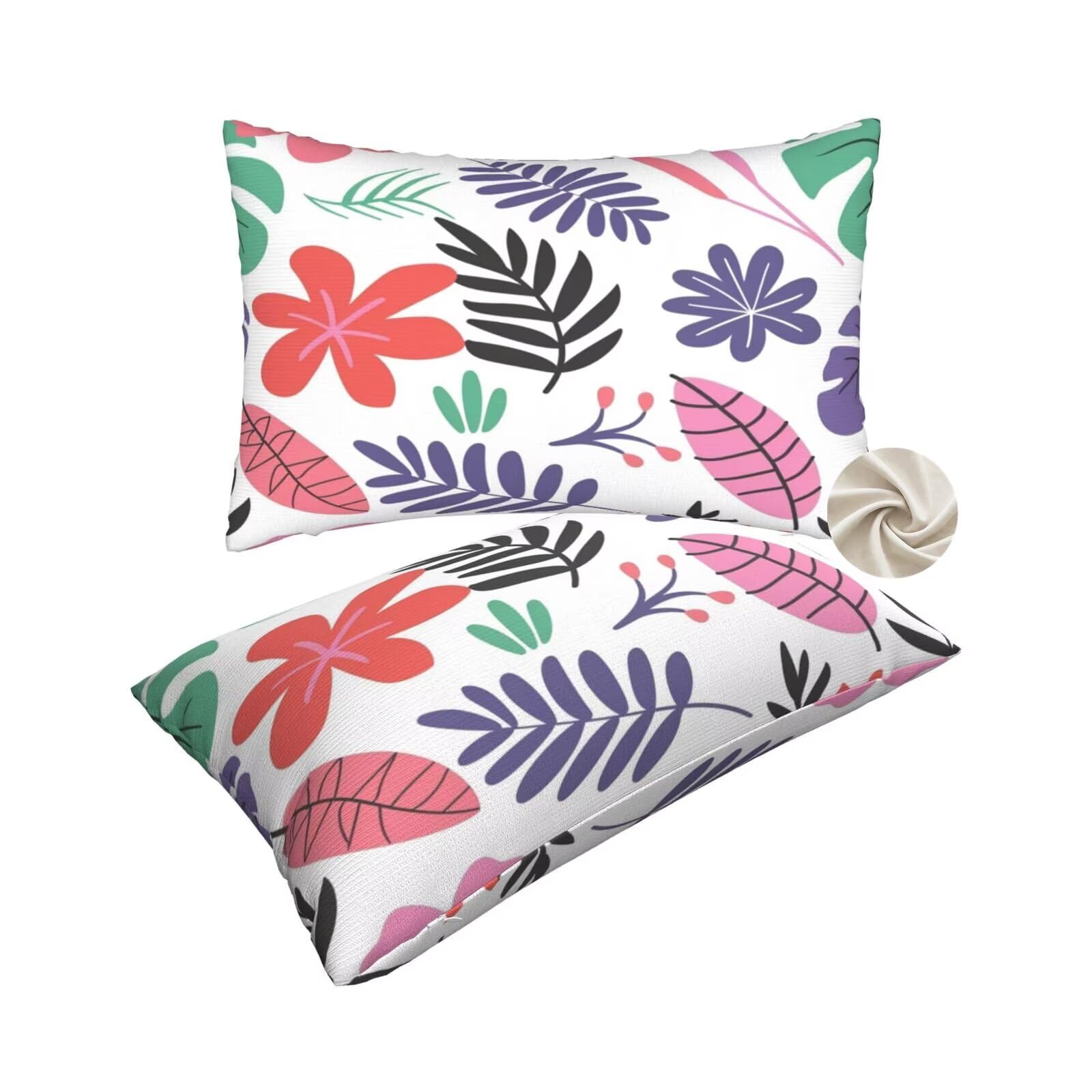Housses de coussin 60x80 douces à motif feuilles pour décorer le lit de votre chambre